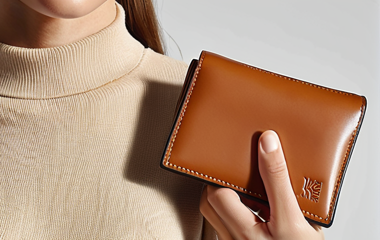 A sleek, elegant Loewe minimalist wallet, held gracefully in a person's hand, subtly complementing a contemporary, sophisticated outfit. The wallet's compact design and high-quality leather are highlighted, fitting seamlessly into a modern, minimalist lifestyle, perhaps near a chic micro bag or peeking from a pocket. Soft, natural lighting. Focus on fashion statement and understated luxury.