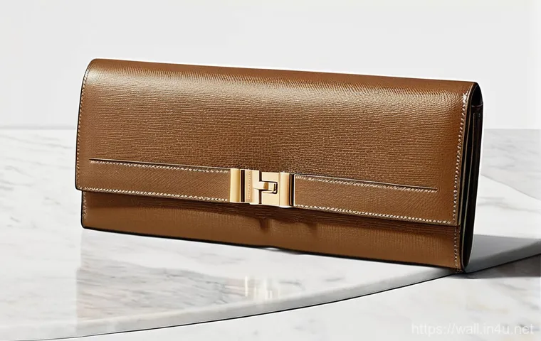 에르메스 지갑 컬렉션에서의 선택 팁 - **Classic Kelly Long Wallet in an Opulent Setting:** A pristine Hermès Kelly Long Wallet in Etoupe E...